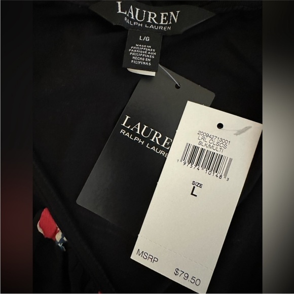 Ralph Lauren Floral Ruffle Trimmed Georgette Blouse Size Large - Picture 4 of 4